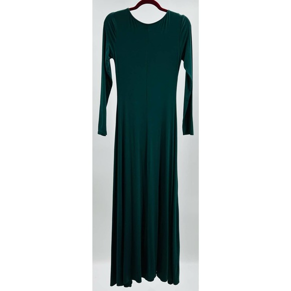 LULU'S XS green Swept Away Forest Long Sleeve Stretch Jersey Maxi Dress NEW B95 - Picture 5 of 7